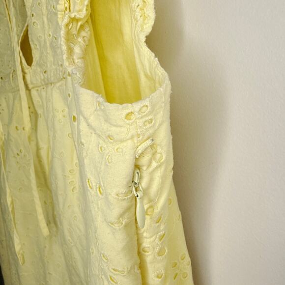 J.Crew Women’s‎ Size 14 Sunshine Yellow Mini Dress Flutter Sleeve Summer Breezy - Picture 5 of 12